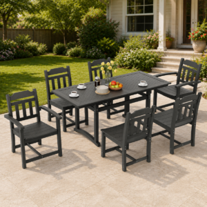 7-Piece Patio Dining Set with Rectangle Table and Chairs