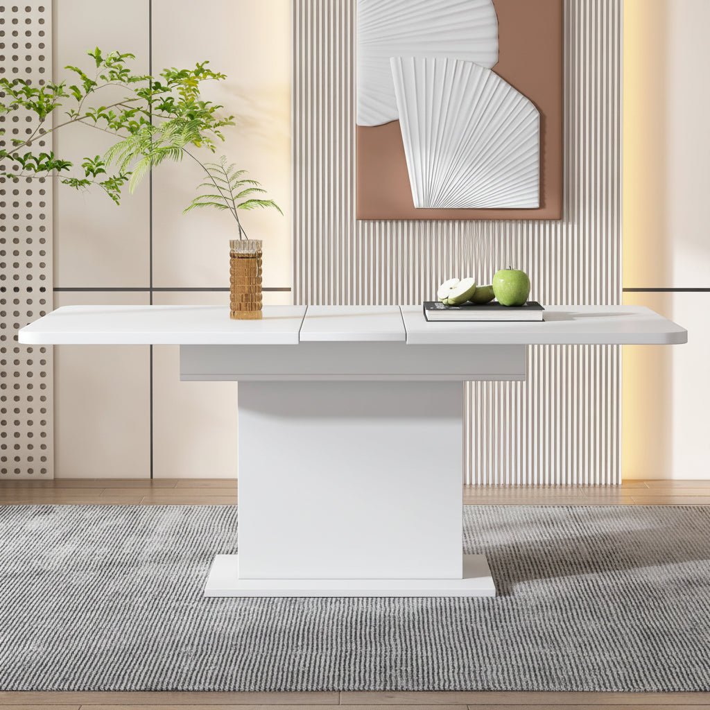 Dining Room Set with Table and 6 Sherpa Fabric Chairs - Image 3