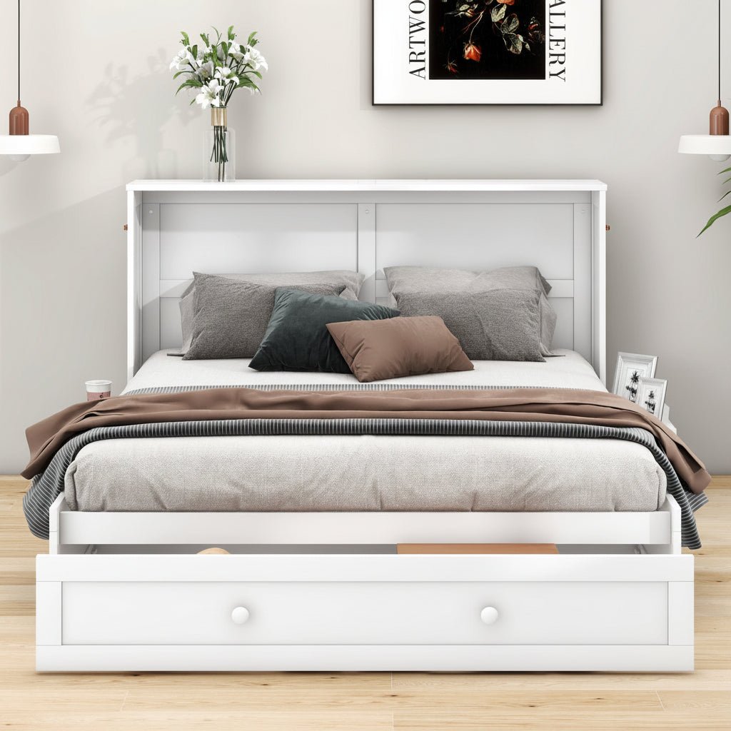Mobile Murphy Bed 140 × 200 cm with Storage Drawers - Image 2